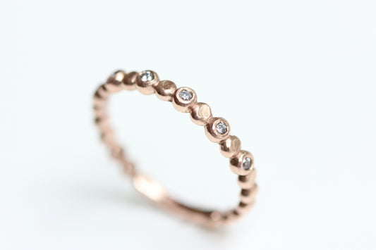 Ready to Ship - Grey Diamond Beaded Stacking Ring