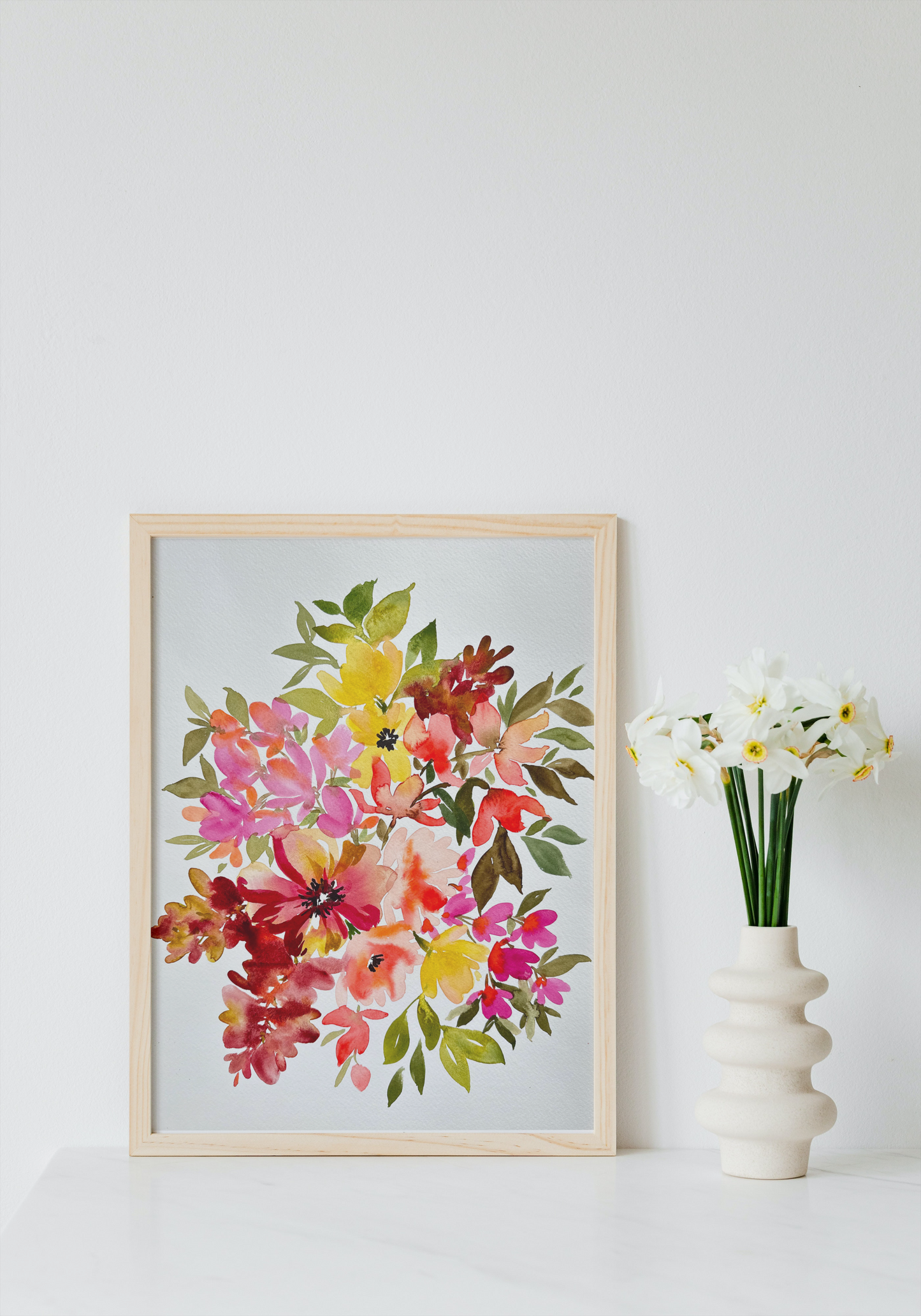 Original Watercolor - Warm Floral Bouquet