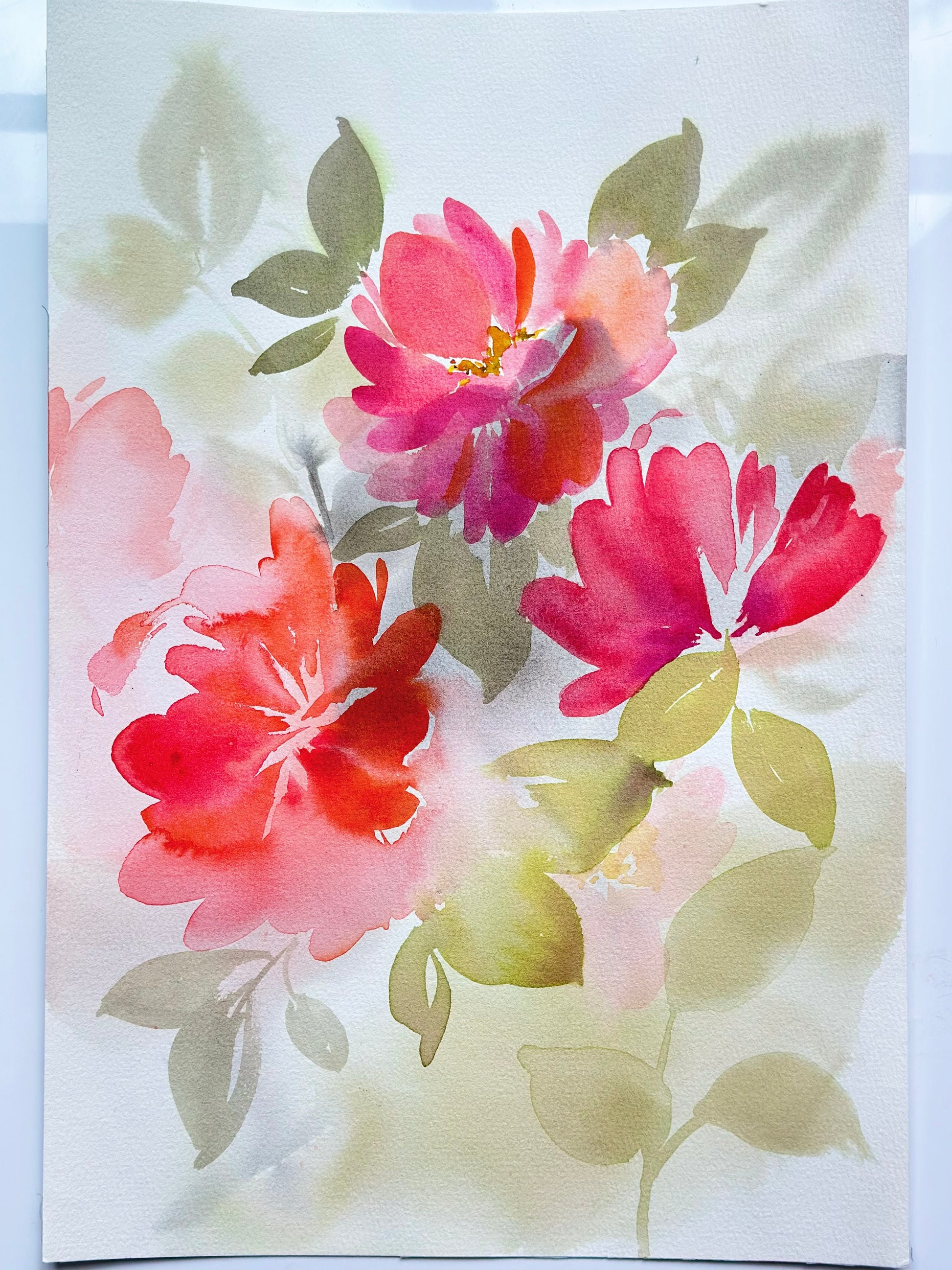 Original Watercolor - Floral Wash – Erin Jane Designs