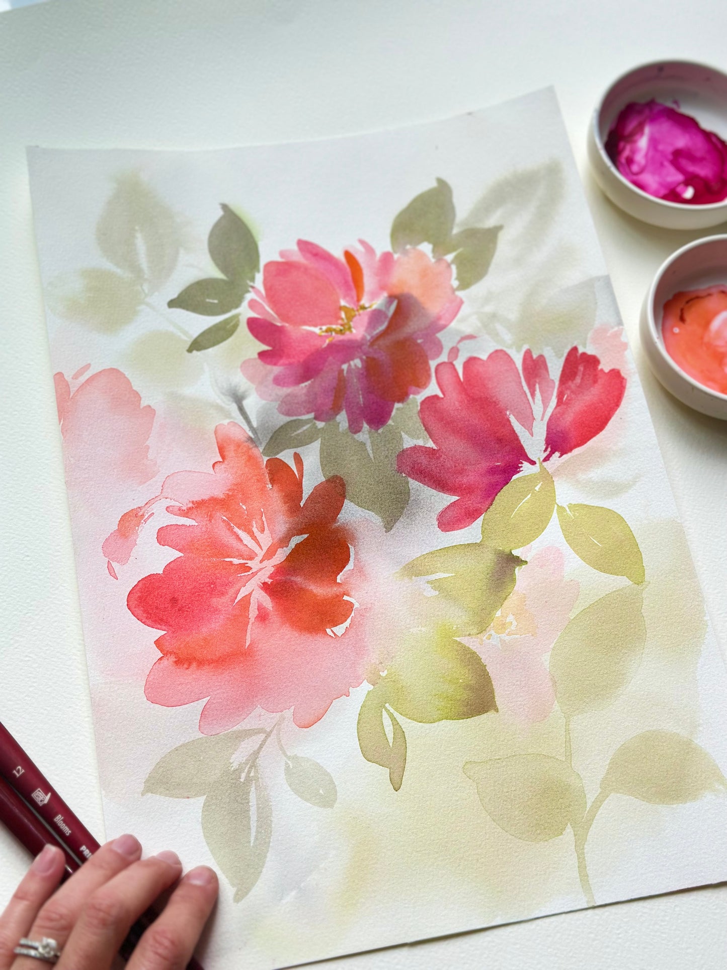 Original Watercolor - Floral Wash