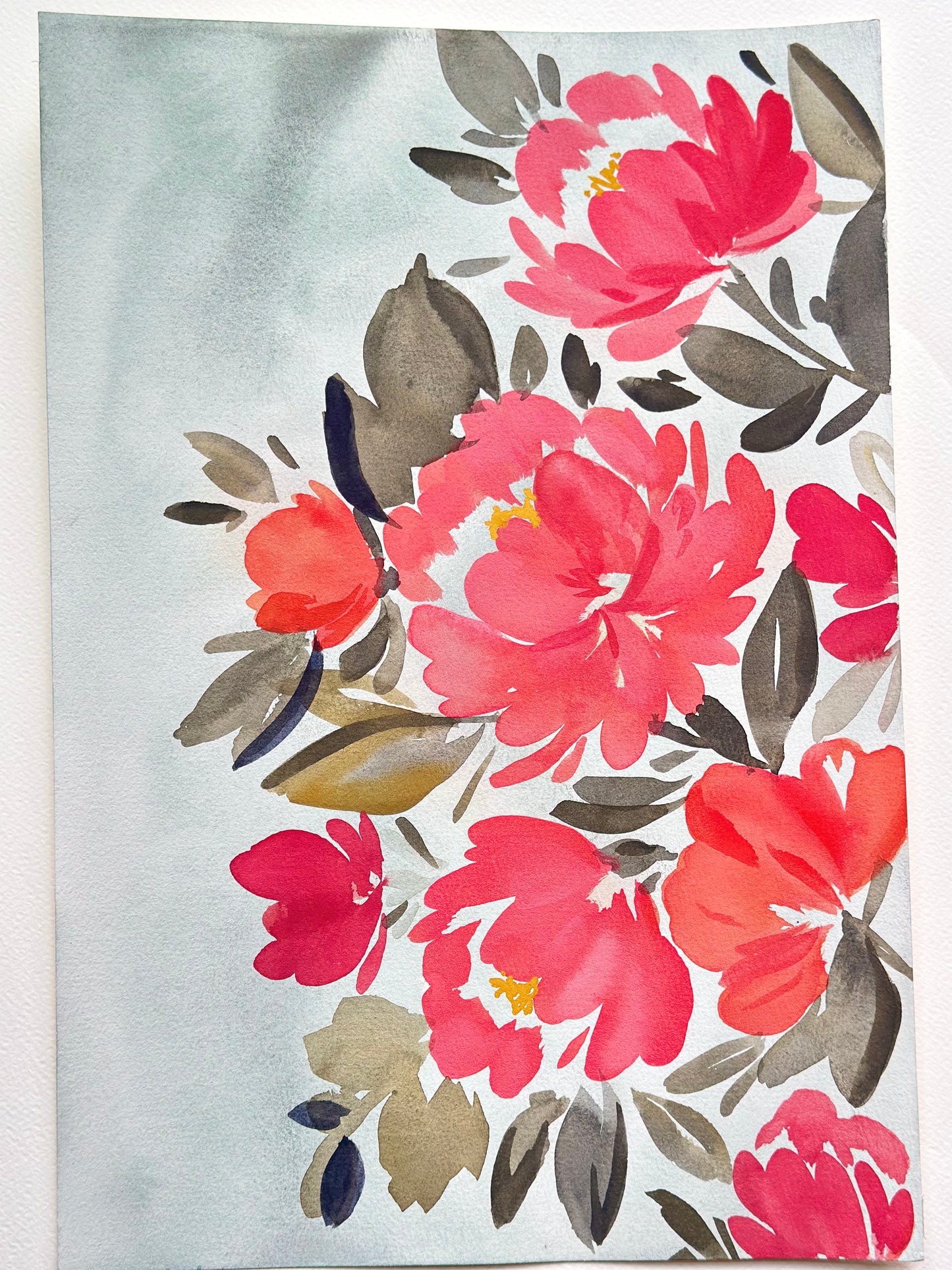Original Watercolor - Sheltered Florals