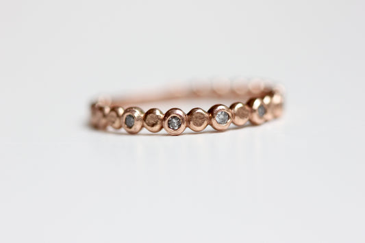 Ready to Ship - Grey Diamond Beaded Stacking Ring