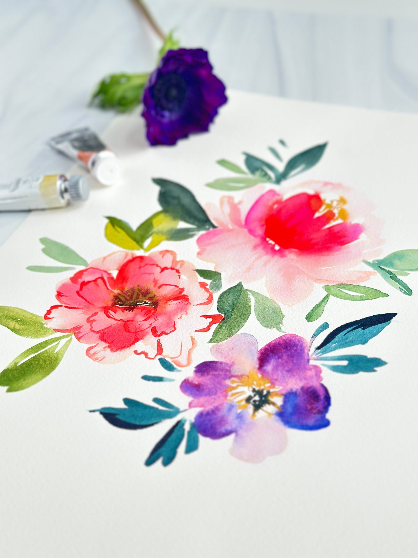 Original Watercolor - Simple Blooms