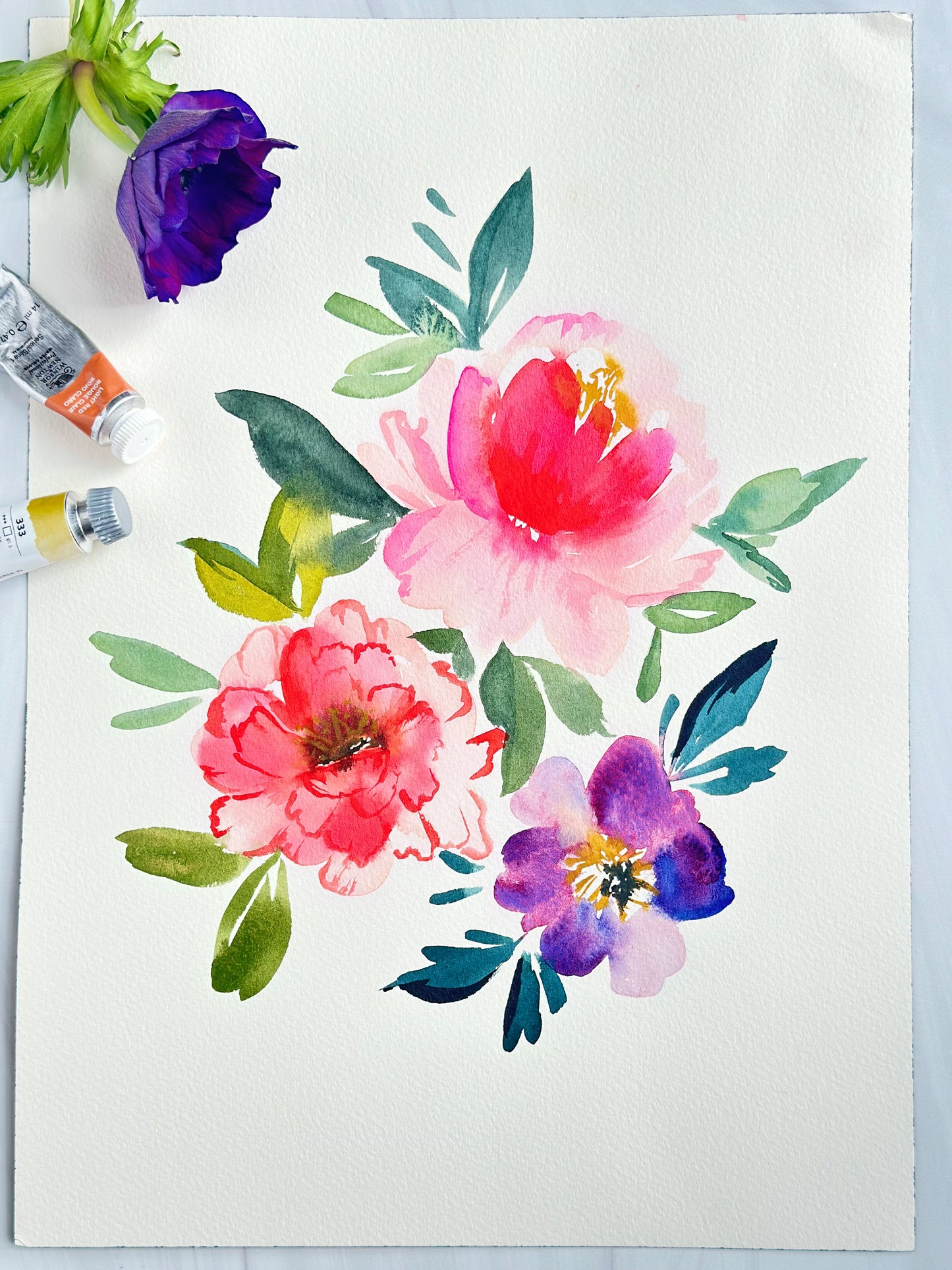 Original Watercolor - Simple Blooms