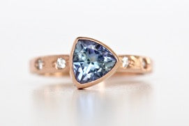 Tanzanite Trillion Ring with Diamond Accents