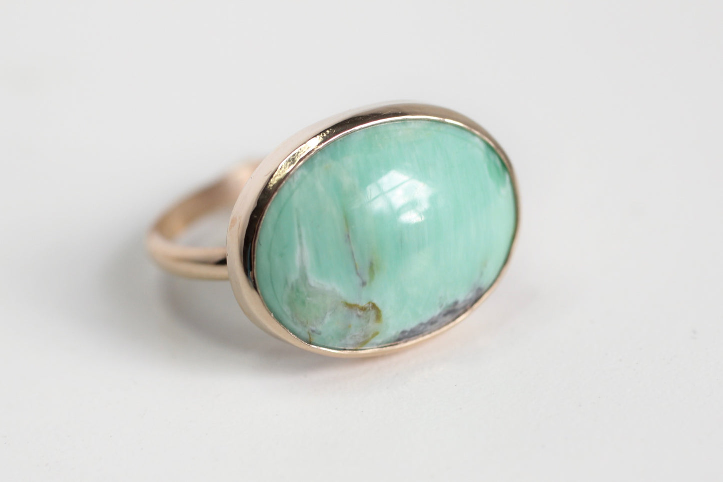 Oval Variscite Ring in Recycled 14k Gold