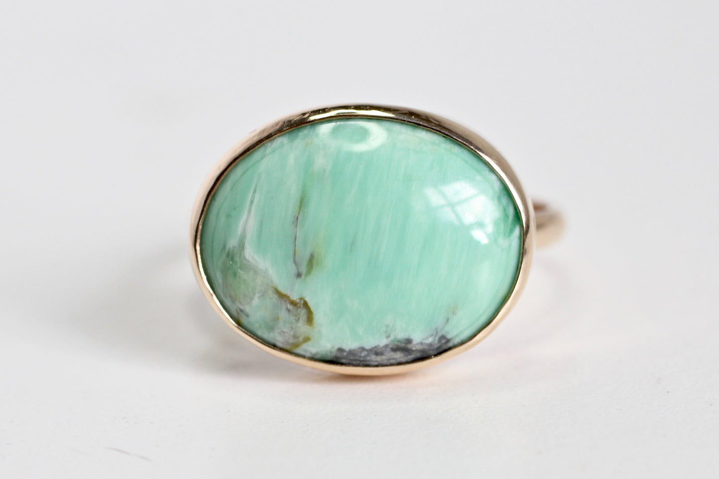 Oval Variscite Ring in Recycled 14k Gold