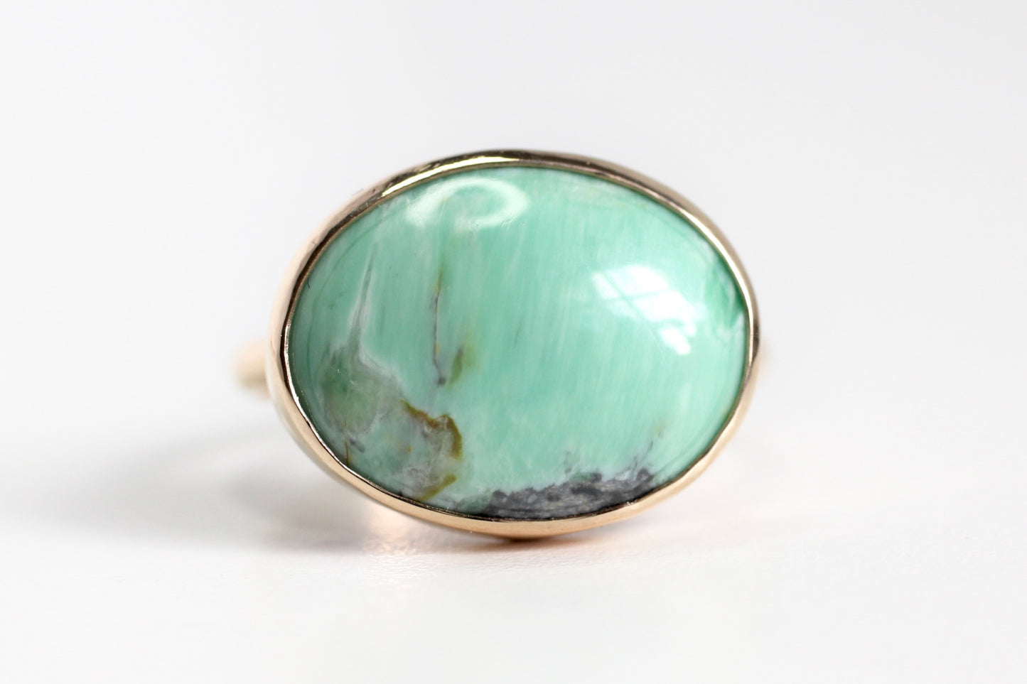 Oval Variscite Ring in Recycled 14k Gold