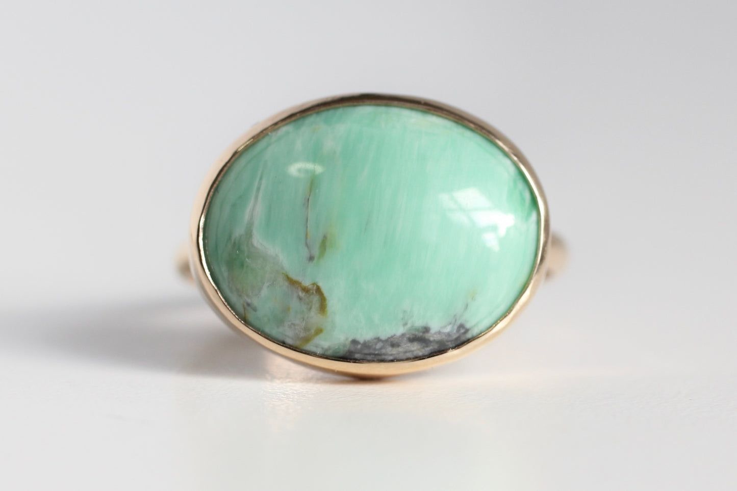 Oval Variscite Ring in Recycled 14k Gold