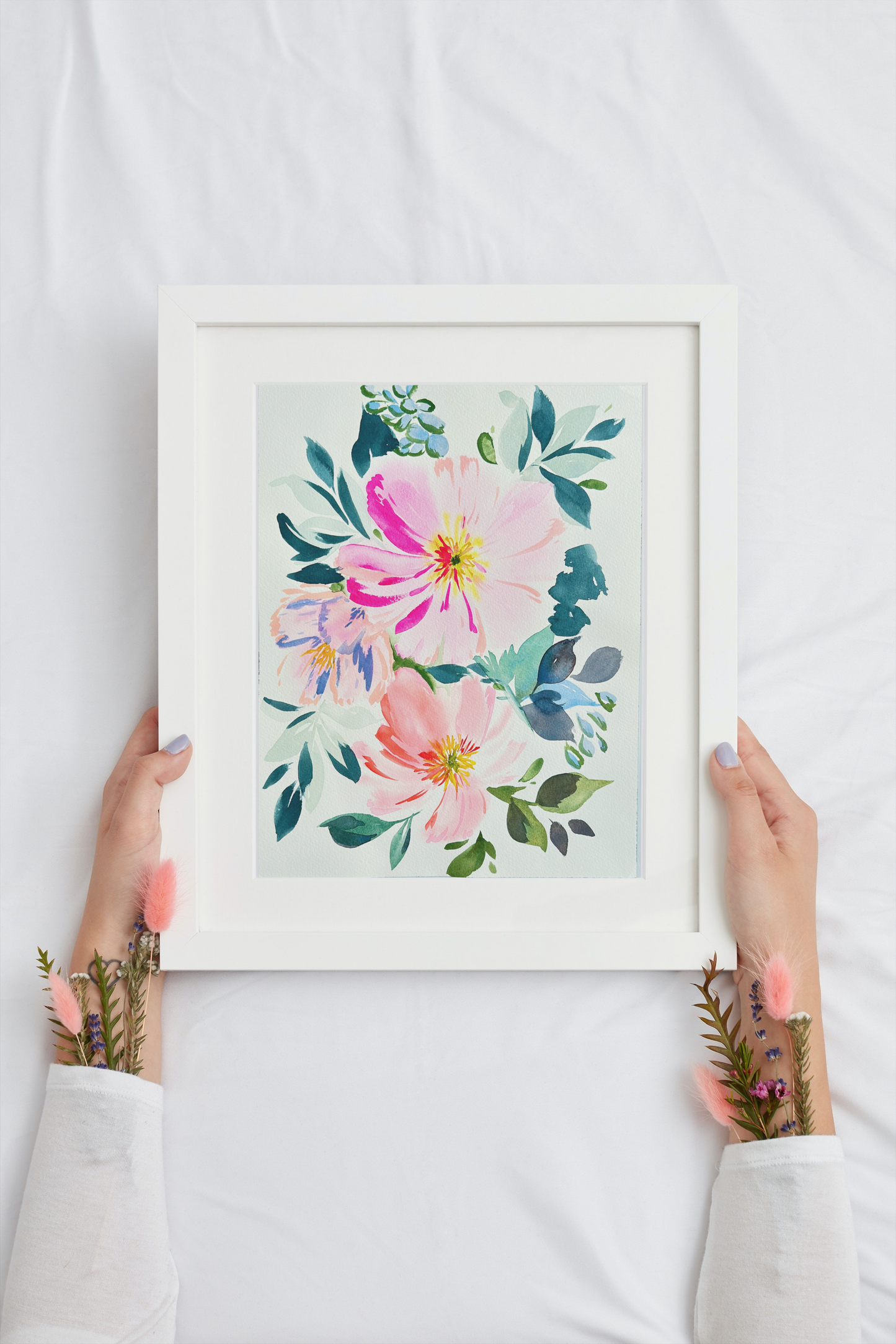Original Watercolor - Pastel Florals